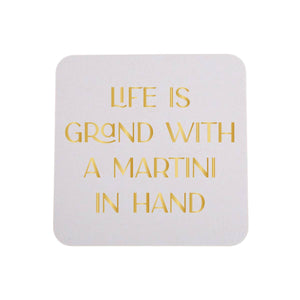Sip Hip Hooray - Life Is Grand With A Martini In Hand -4 Pack Coasters