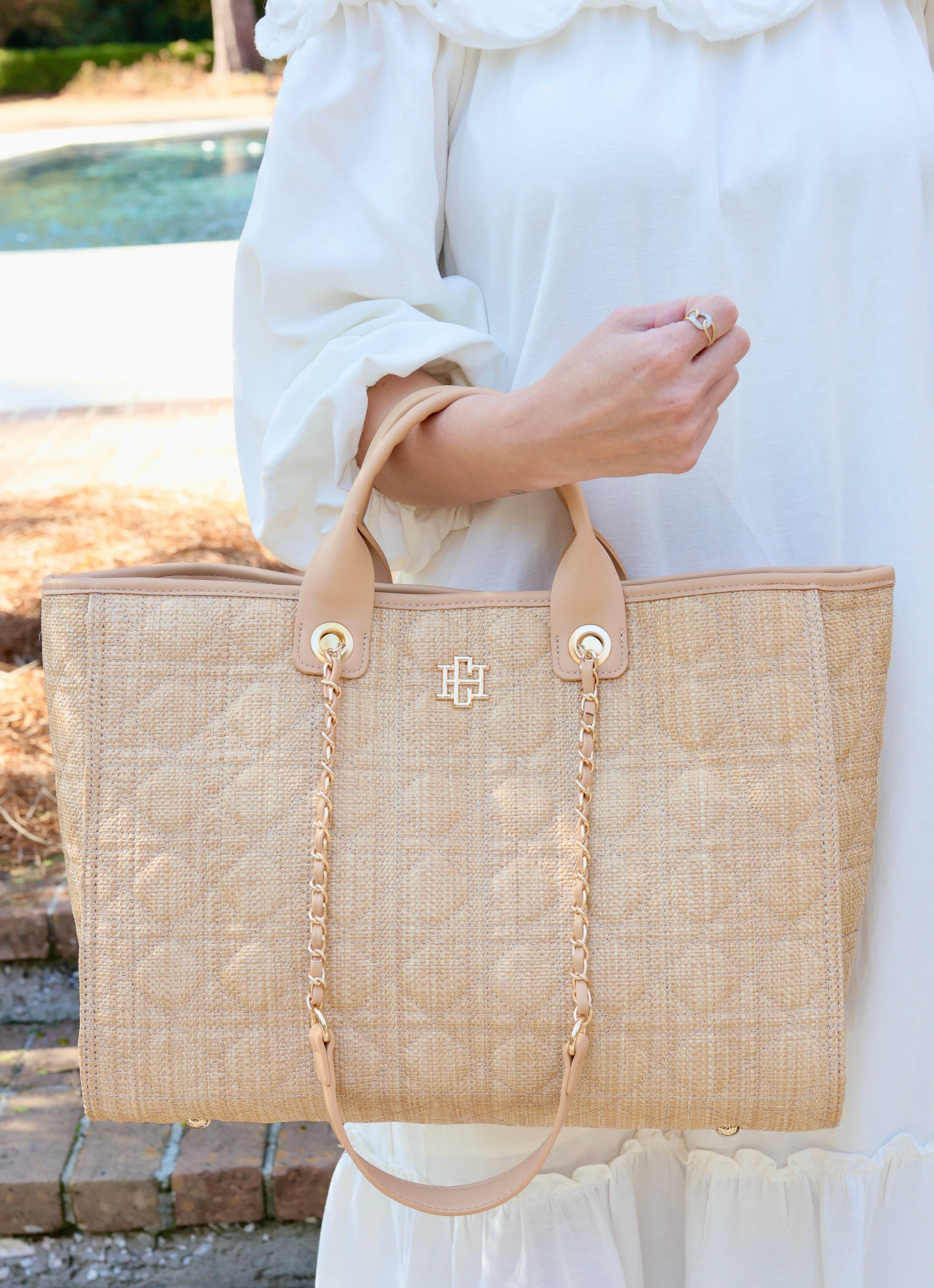 Caroline Hill - Melissa Tote Bag Natural Quilted LQ: Default