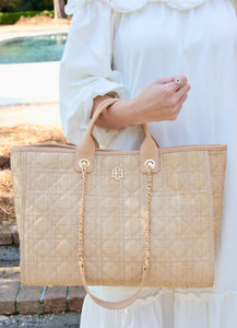Caroline Hill - Melissa Tote Bag Natural Quilted LQ: Default