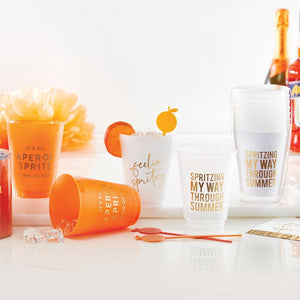Santa Barbara Design Studio by Creative Brands - Gold Foil Frost Cup - Feelin' Spritzy - Set of 8: Hand Wash Only / BPA-Free Plastic