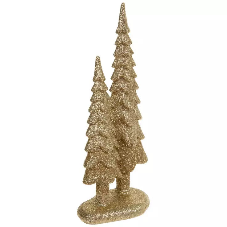 Glitter Christmas Trees  Gold