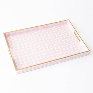 8 Oak Lane - Pink Cane Rectangular Tray