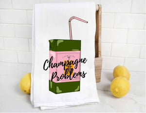 The Preppy Pineapple Home - Champagne Problems Tea Towel