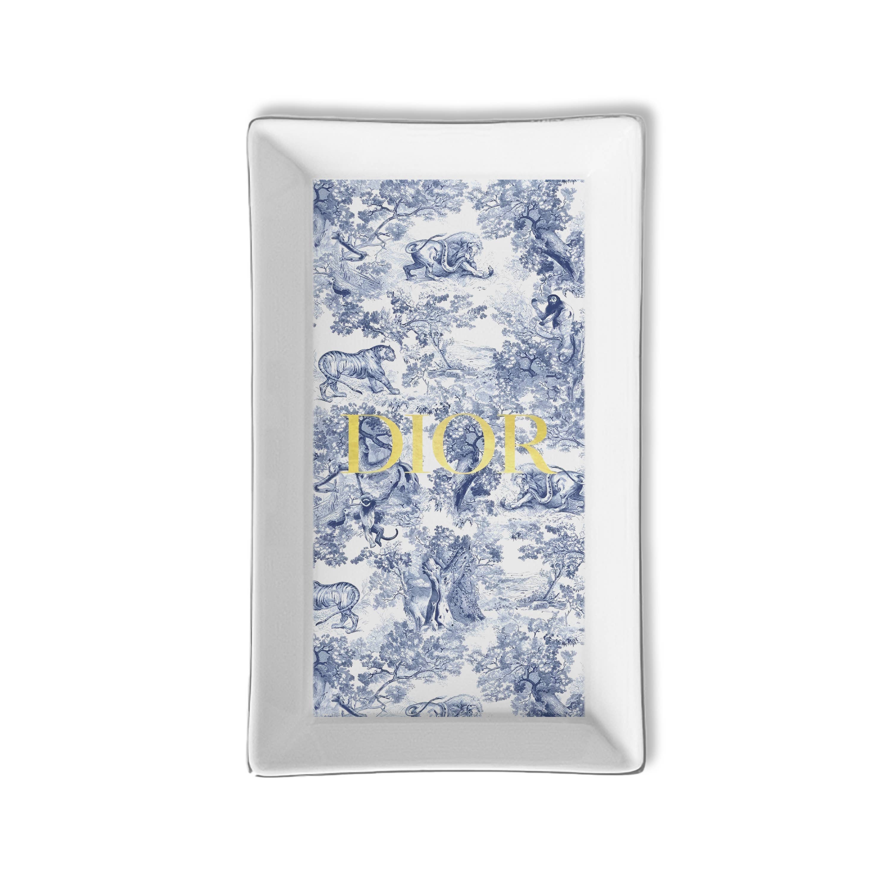 Toss Designs - Ceramic Tray- Blue Toile