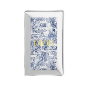 Toss Designs - Ceramic Tray- Blue Toile