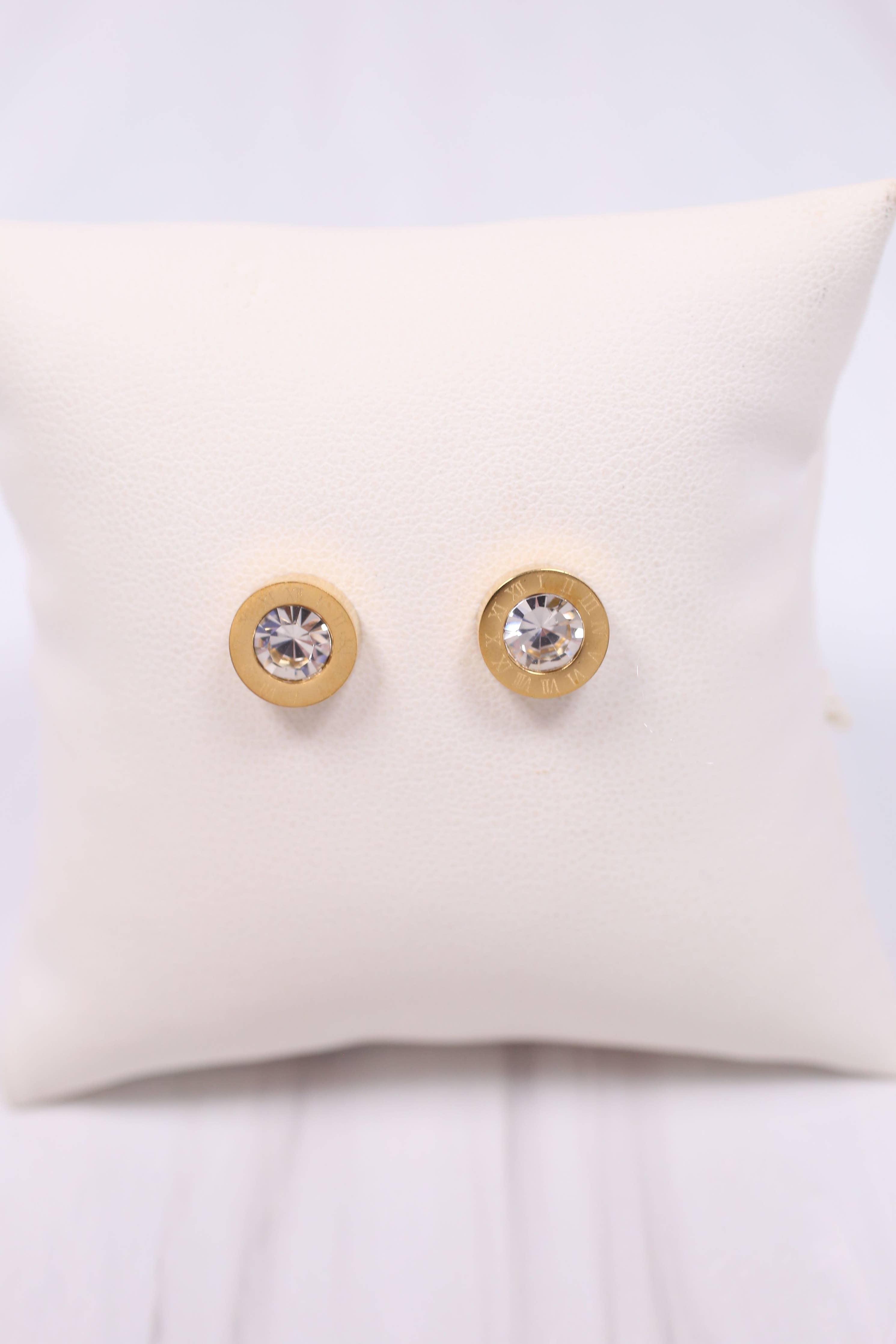 Caroline Hill - Iria CZ Stud Earring GOLD: Default