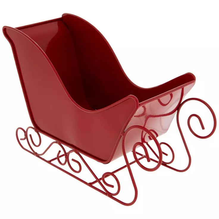 Red Metal Sleigh Small