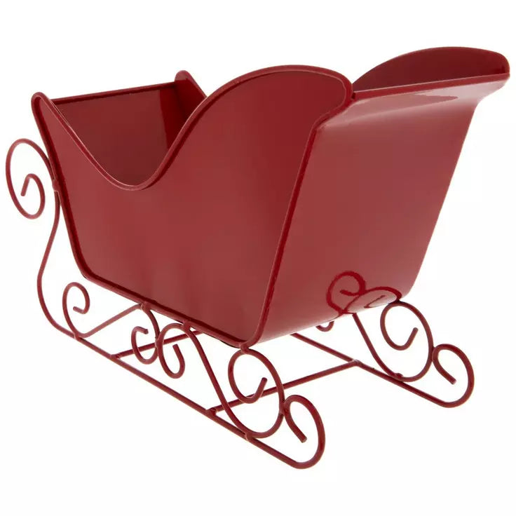 Red Metal Sleigh Small
