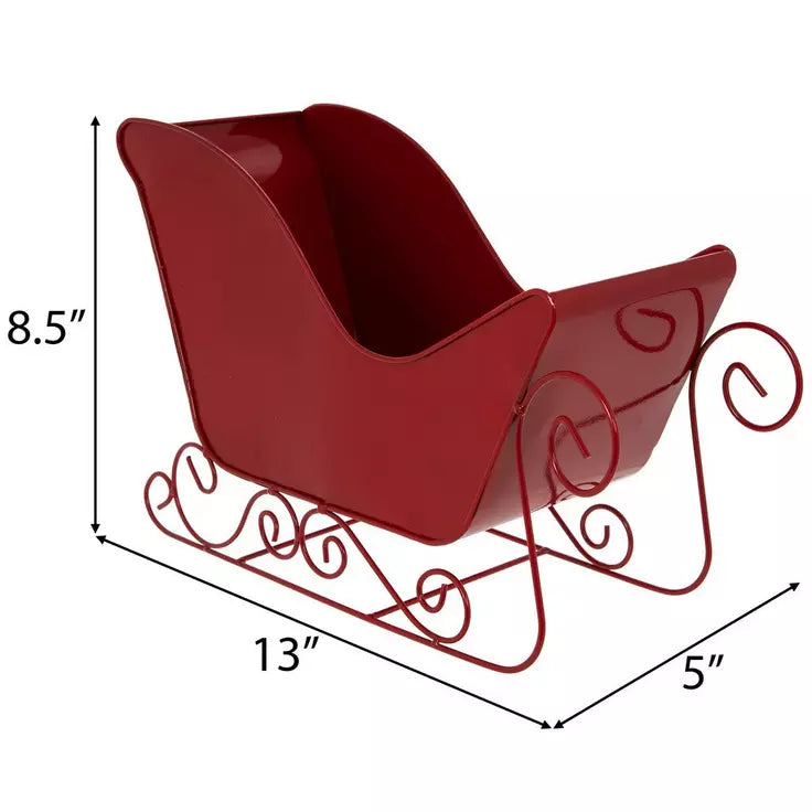 Red Metal Sleigh Medium