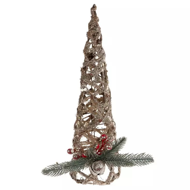 Gold Glitter & Sequin Jute Tree