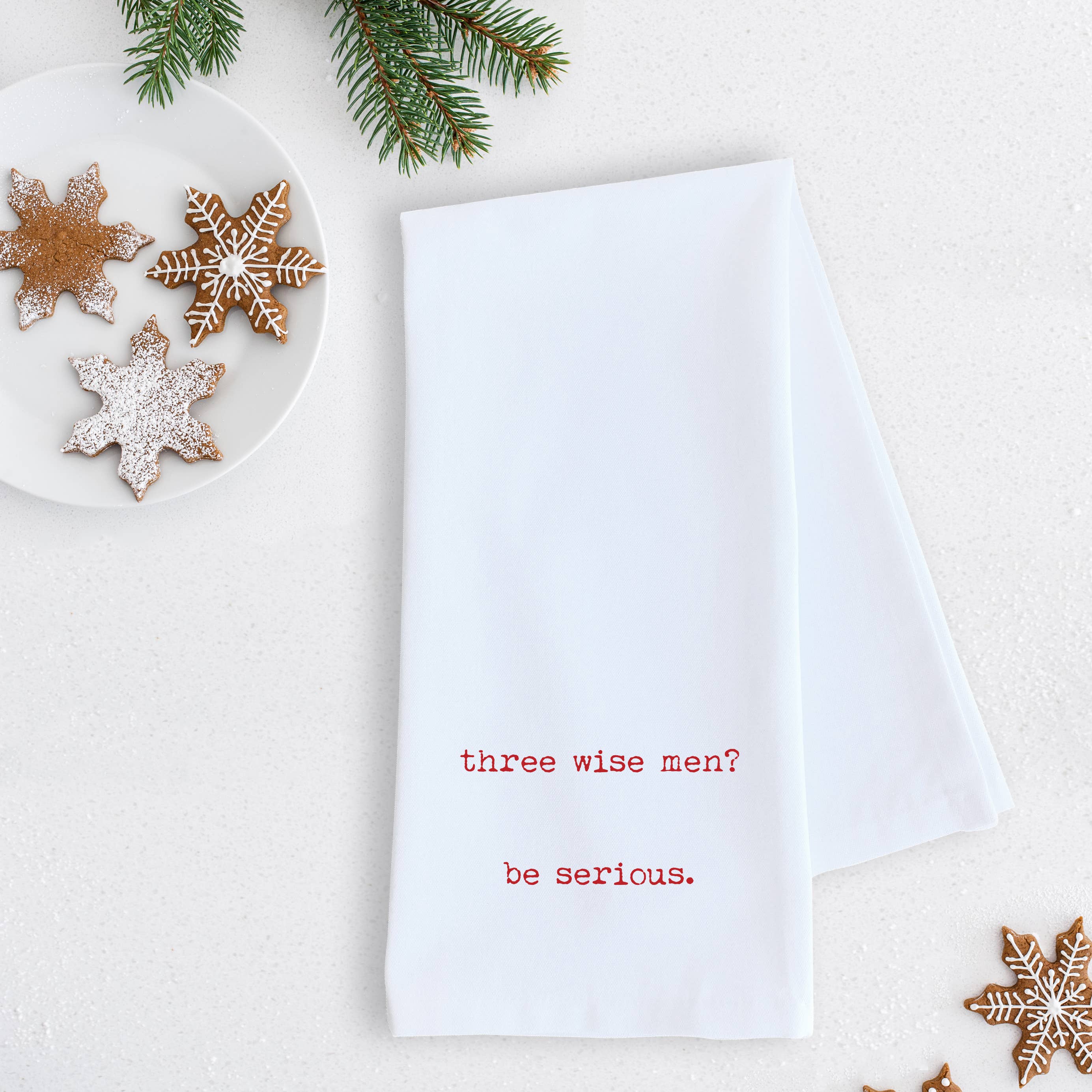 DEV D + CO. - Three Wise Men - Tea Towel - Christmas Décor: RED