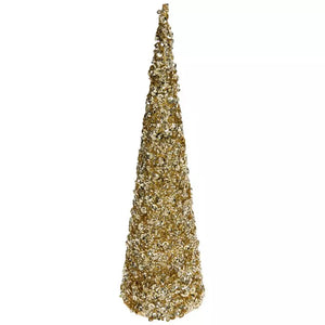 Sequin Cone Tree- Gold Medium