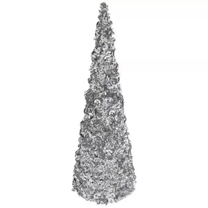 Sequin Cone Tree- Silver Small