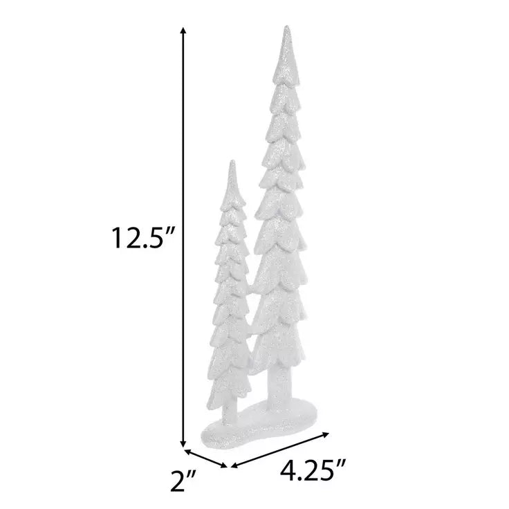 Glitter Christmas Trees  White
