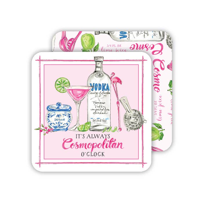 RosanneBeck Collections - It's Always Cosmopolitan O'clock Square Coaster