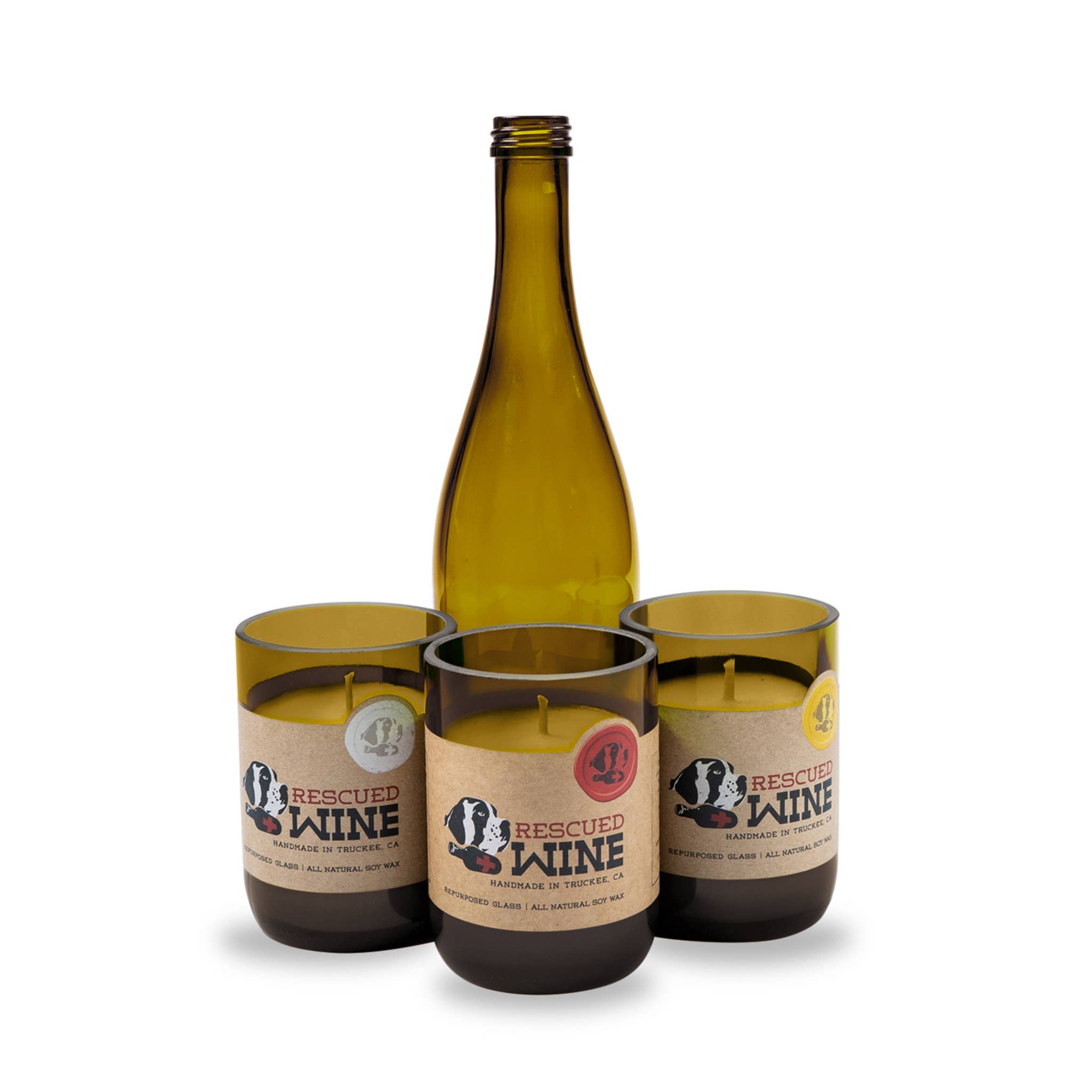 Rescued Wine Candles - Cabernet Soy Candle - Signature Upcycled Candles Wine Candle