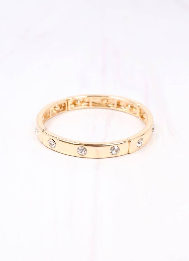 Caroline Hill - Fleischman CZ Stretch Bracelet GOLD