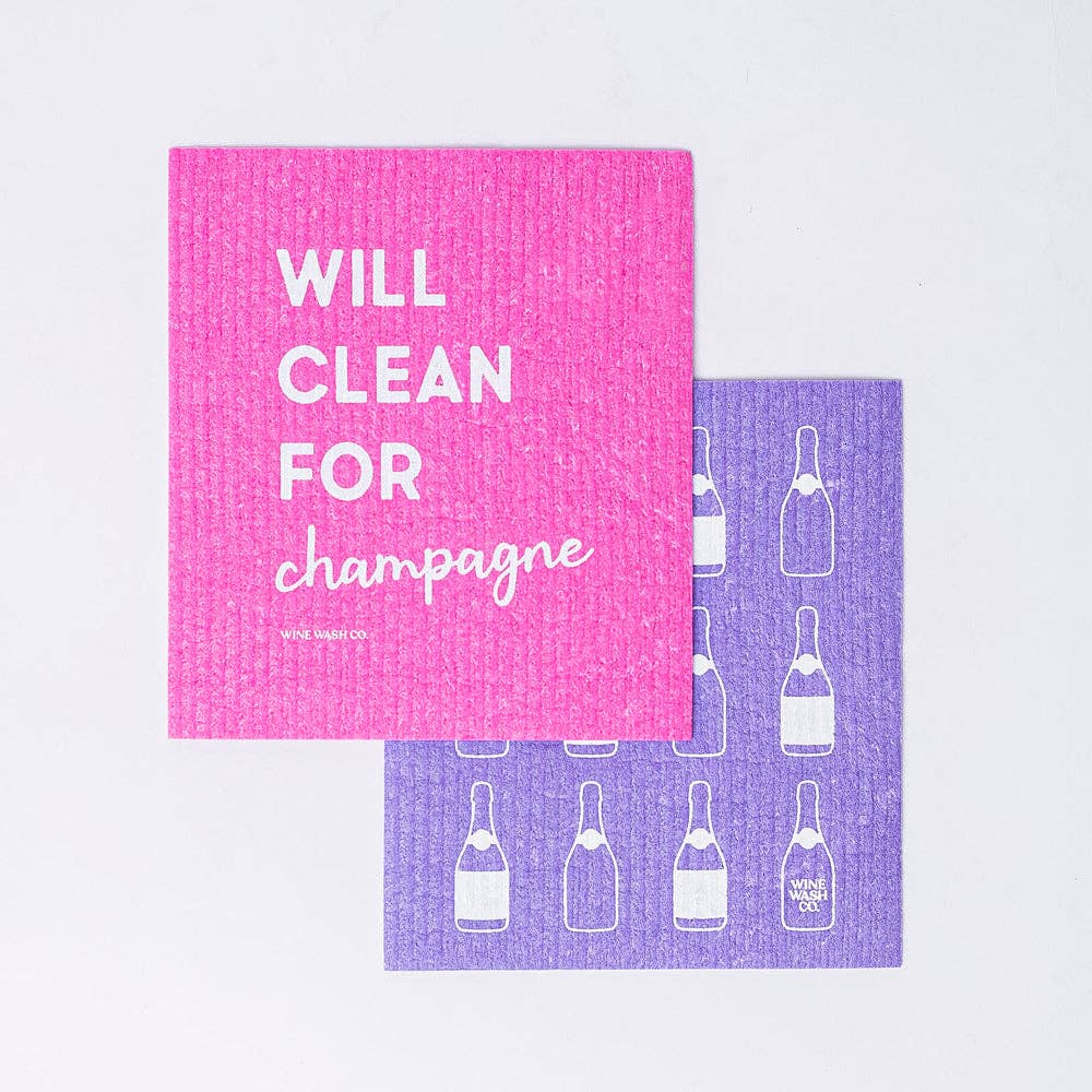 Wine Wash Co. - Biodegradable Dish Cloths – Pink/Purple Set