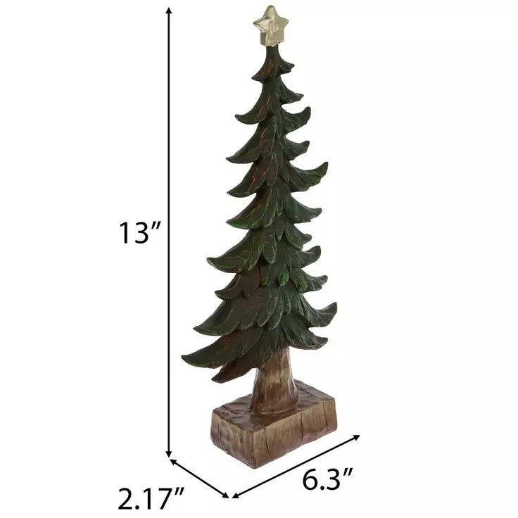 Carved Christmas Tree with Star (Medium)