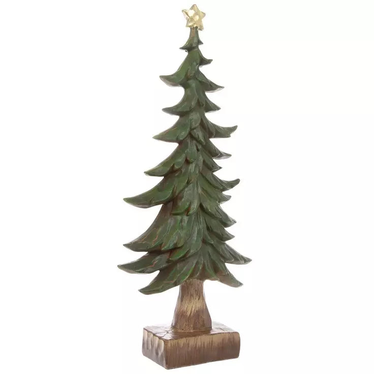 Carved Christmas Tree with Star (Medium)