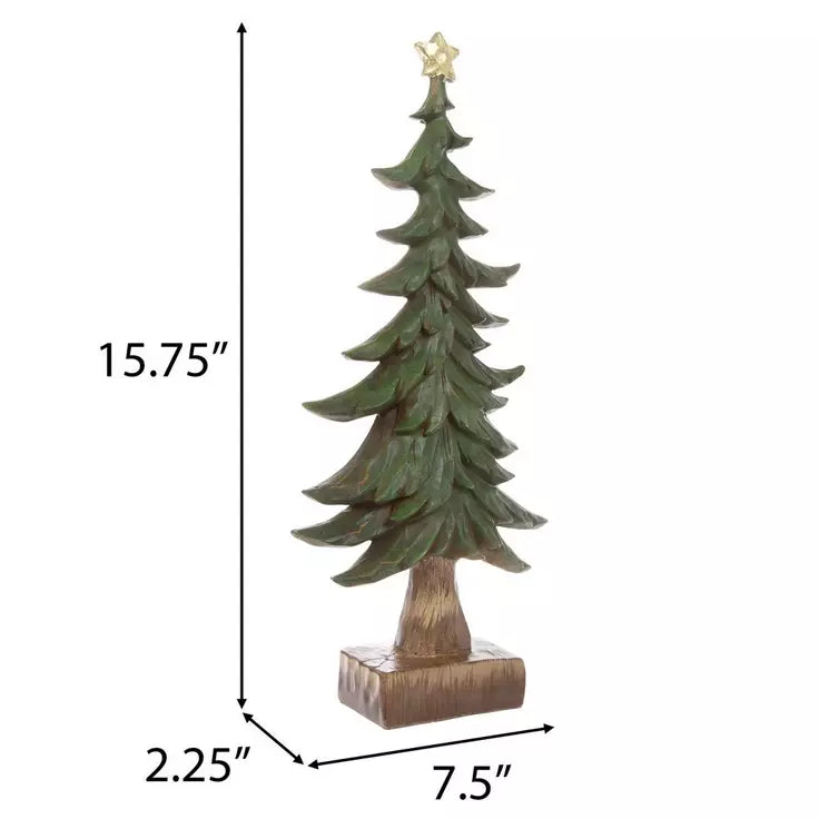 Carved Christmas Tree with Star (Large)