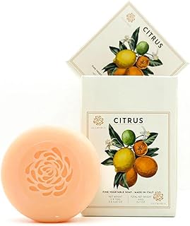 Alchimia Gift Box Set of 3 x 5.25 Oz Luxury Vegetable Soap Bar, Made In Italy (Citrus)