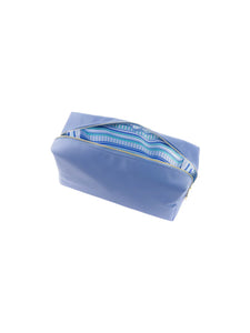 Mary Square Periwinkle- Simply Striped- Let's Face it Cosmetic Bag