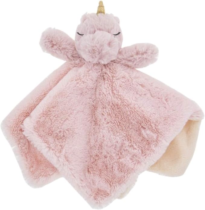 Security Blanket Lovey with Rattle (Pink Unicorn)