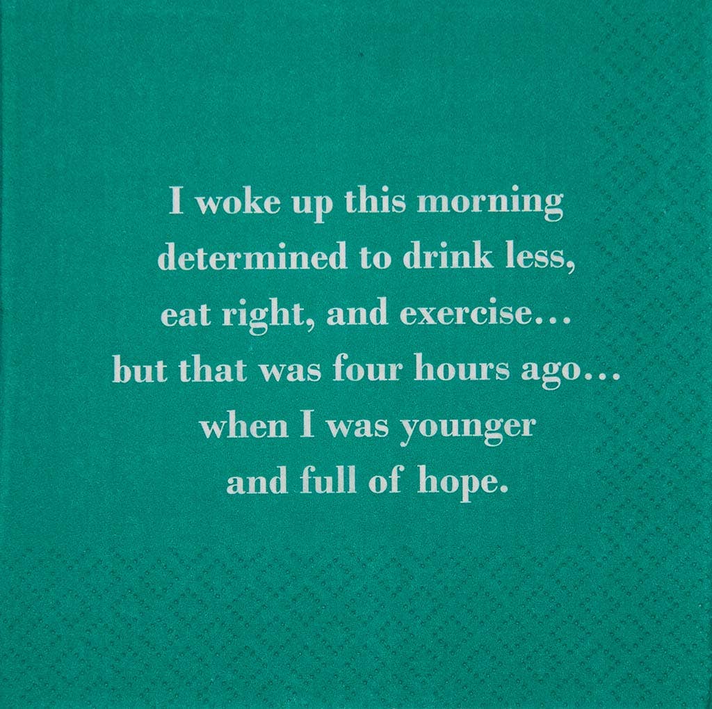 Mary Phillips Designs - NAPKIN - I woke up this morning determined to drink less...