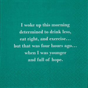 Mary Phillips Designs - NAPKIN - I woke up this morning determined to drink less...