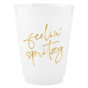 Santa Barbara Design Studio by Creative Brands - Gold Foil Frost Cup - Feelin' Spritzy - Set of 8: Hand Wash Only / BPA-Free Plastic