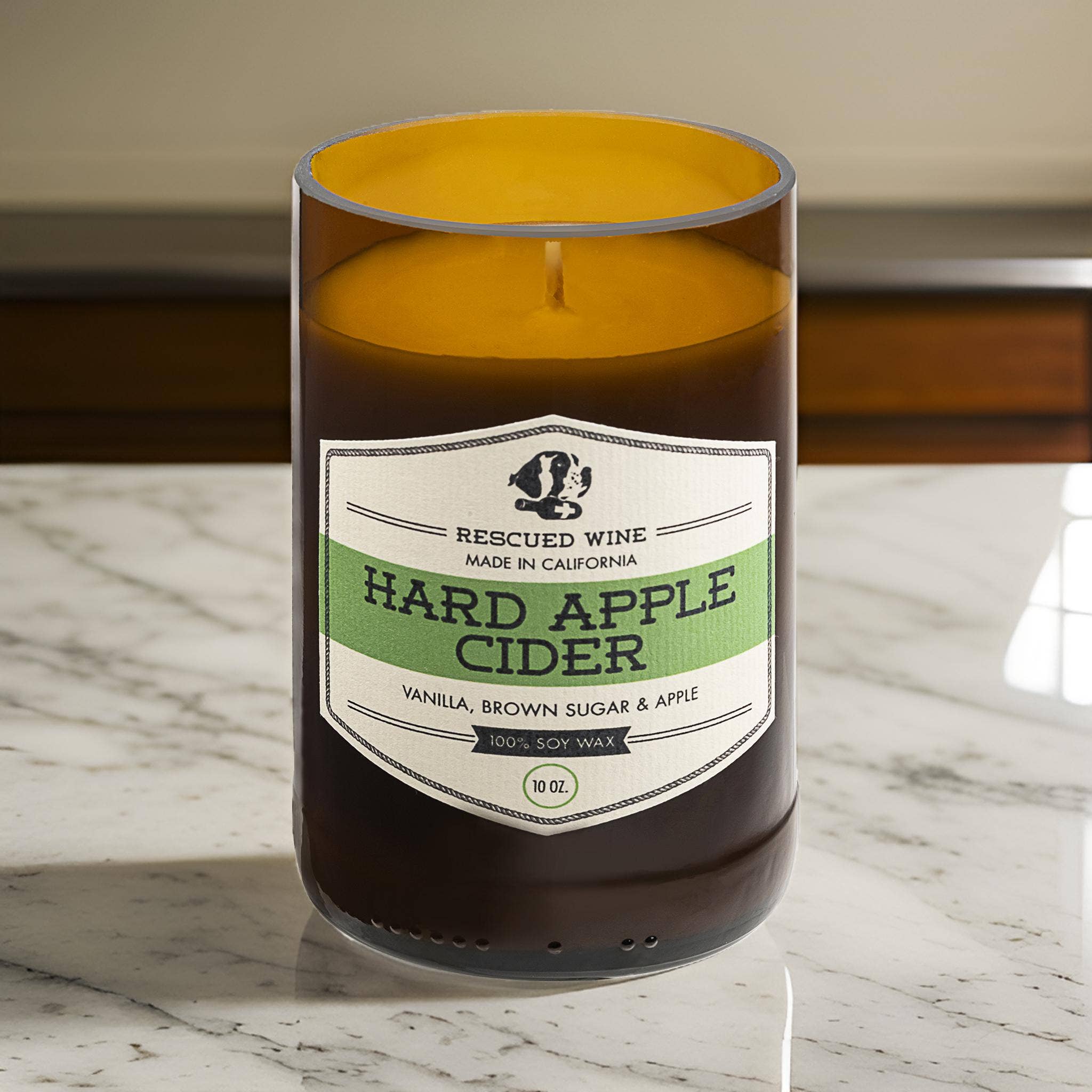 Rescued Wine Candles - Hard Apple Cider Soy Candle - Upcycled Candles - Man Candles
