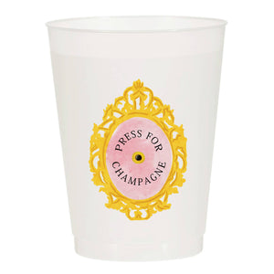 Sip Hip Hooray - Press for Champagne Frosted Cups: Pack of 10