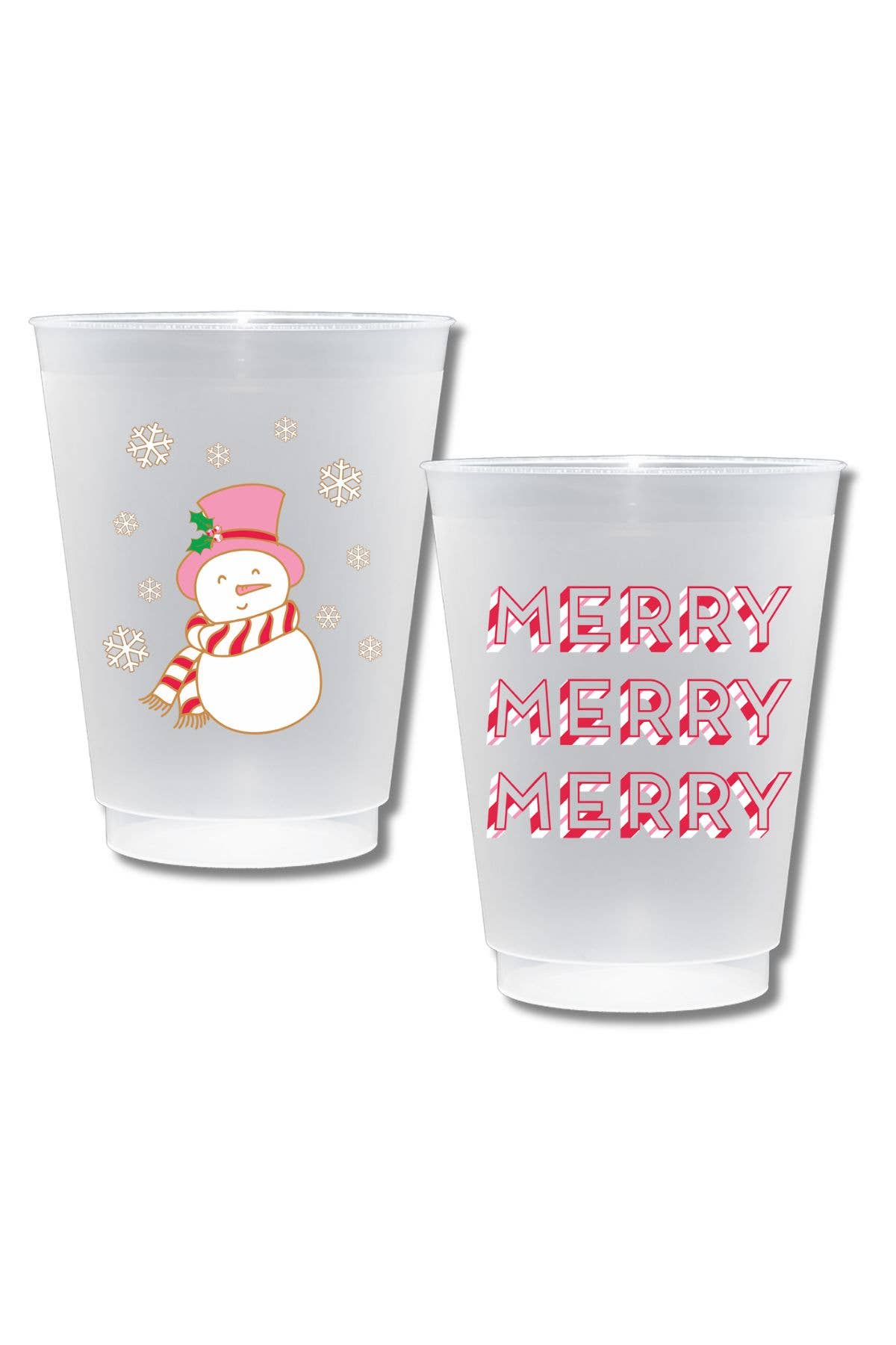 Canvas Style - Snowman Shatterproof Frost Flex Plastic Cups (Set of 10)