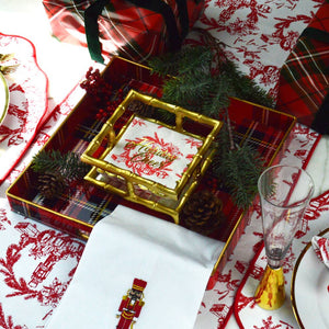 8 Oak Lane - Red Plaid Square Tray