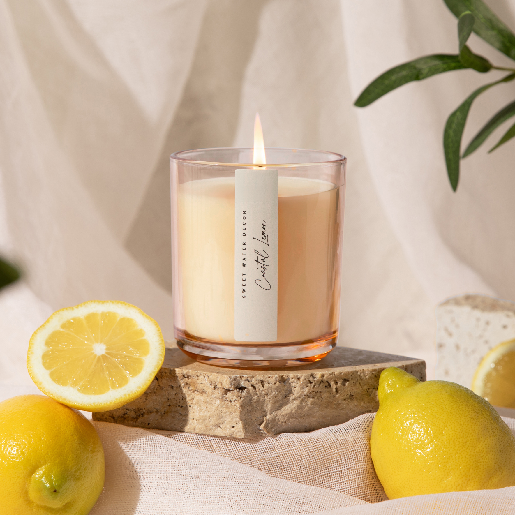 Sweet Water Decor - Coastal Lemon 12 oz Candle - Home Decor and Gifts