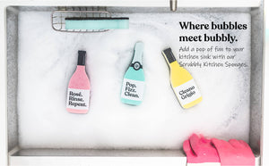 Wine Wash Co. - Scrubbly™ Kitchen Sponge: Pop Fizz