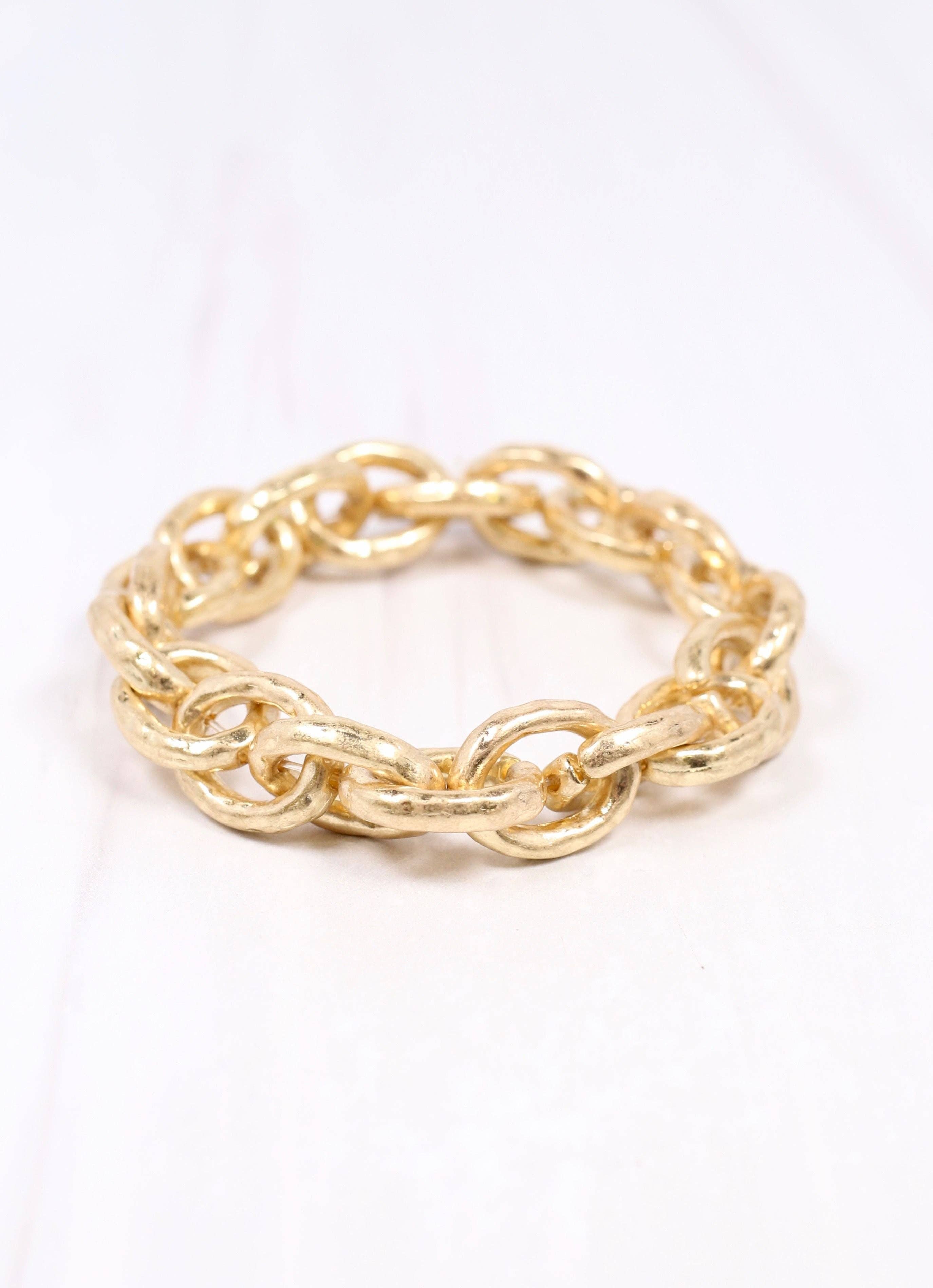 Caroline Hill - Brooke Stretch Bracelet WORN GOLD