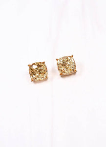 Caroline Hill - Georgie Glitter Stud Earring GOLD: Default