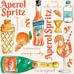 Boston International - Paper Cocktail Napkins Pack of 20 Aperol Spritz by Rosanne Beck