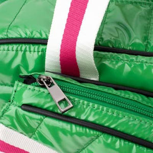 Lemonbella - Puffer Pickle Ball Tote Green with Pink Stripe 4/30