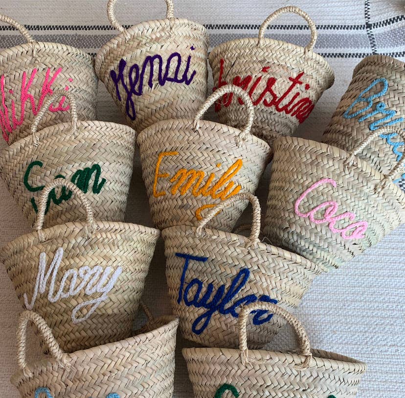 Mikwi - PERSONALIZED BASKET, customized straw Beach bag - WHOLESALE