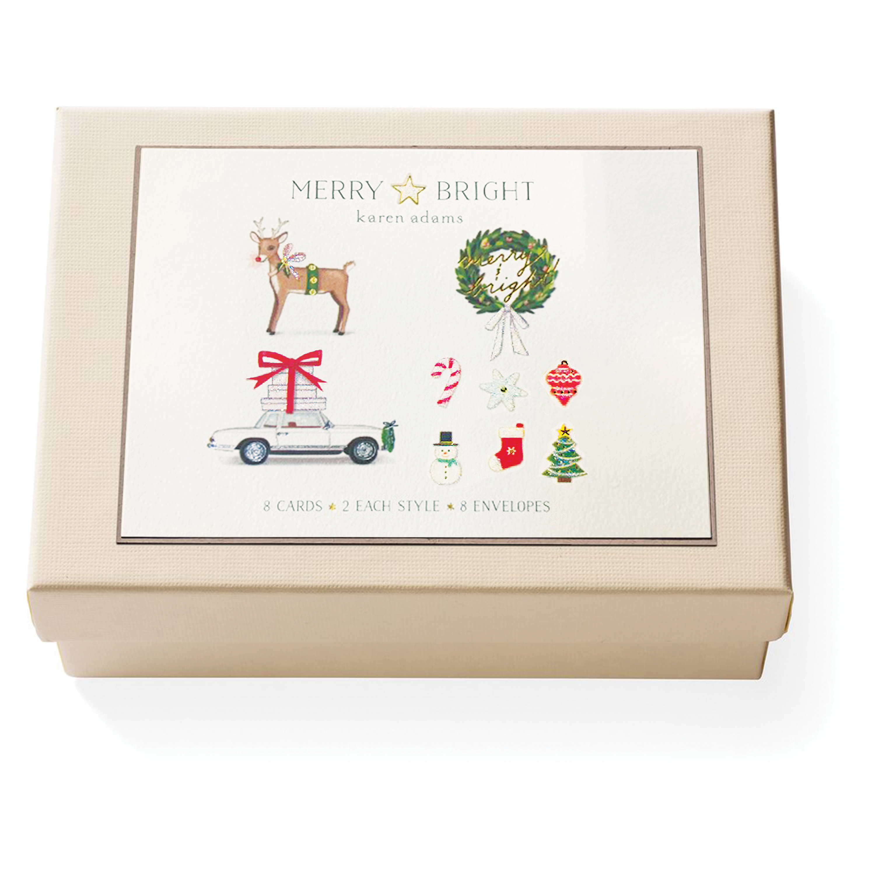 Karen Adams Designs - Merry & Bright Note Card Box