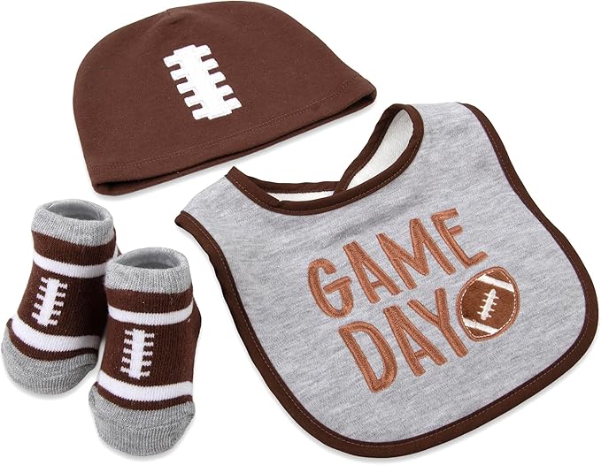 Baby Bib, Booties & Headwear Gift Set – 3 Piece Outfit