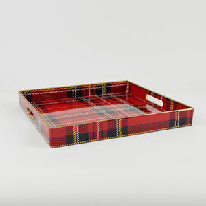 8 Oak Lane - Red Plaid Square Tray