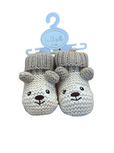 So Dorable Knit Bear Booties (0–12M)