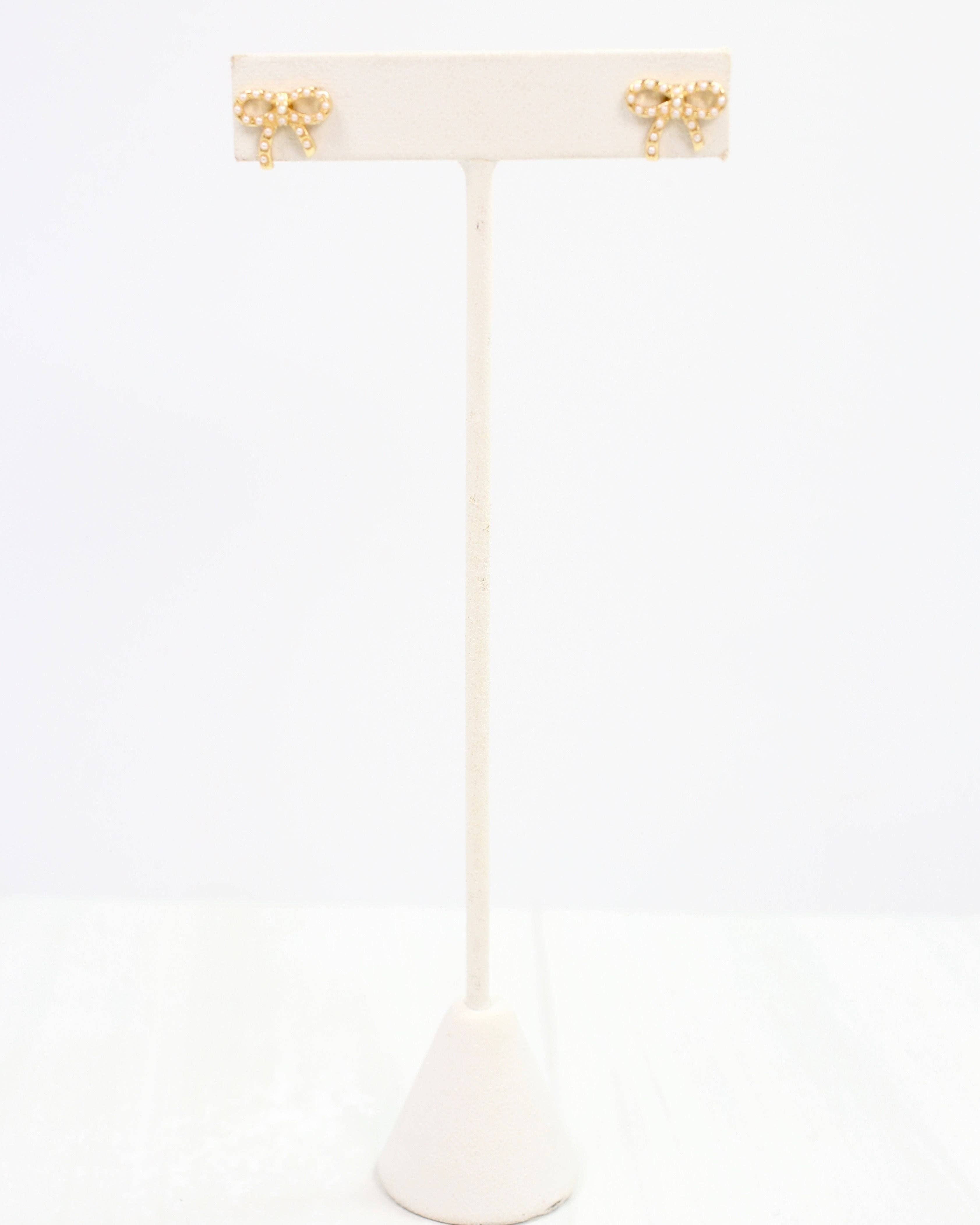 Caroline Hill - Carolina Pearl Bow Stud Gold