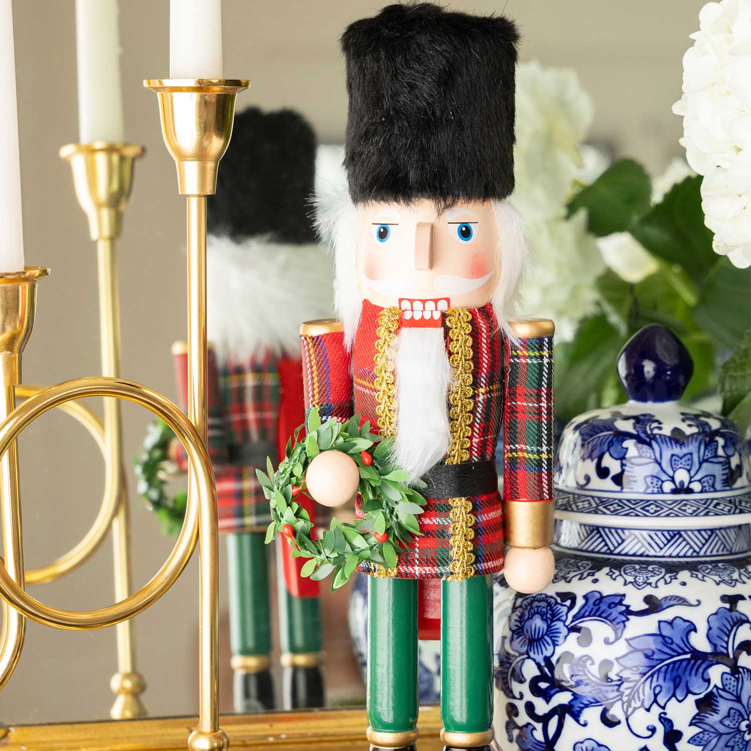 8 Oak Lane - Plaid 15" Nutcracker