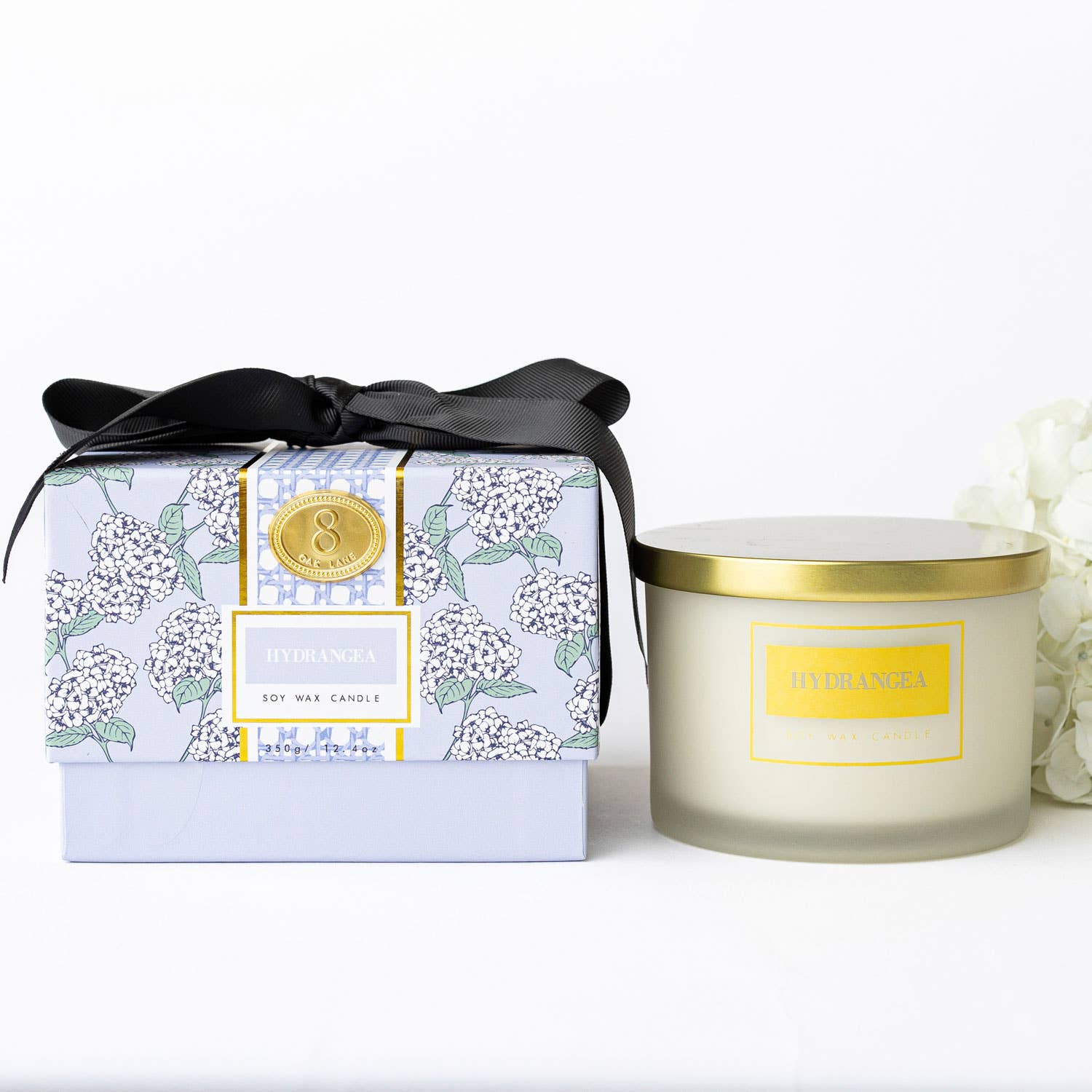 8 Oak Lane - Hydrangea 3-Wick Boxed Soy Wax Candle
