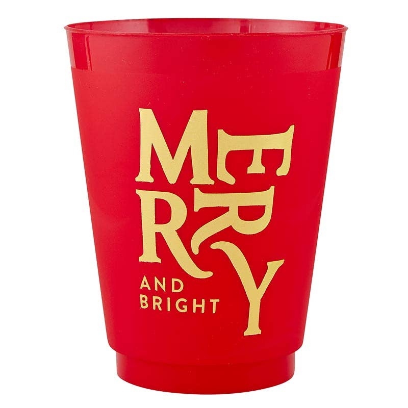 Santa Barbara Design Studio by Creative Brands - Gold Foil Frost Cups - Merry + Bright - Set of 6